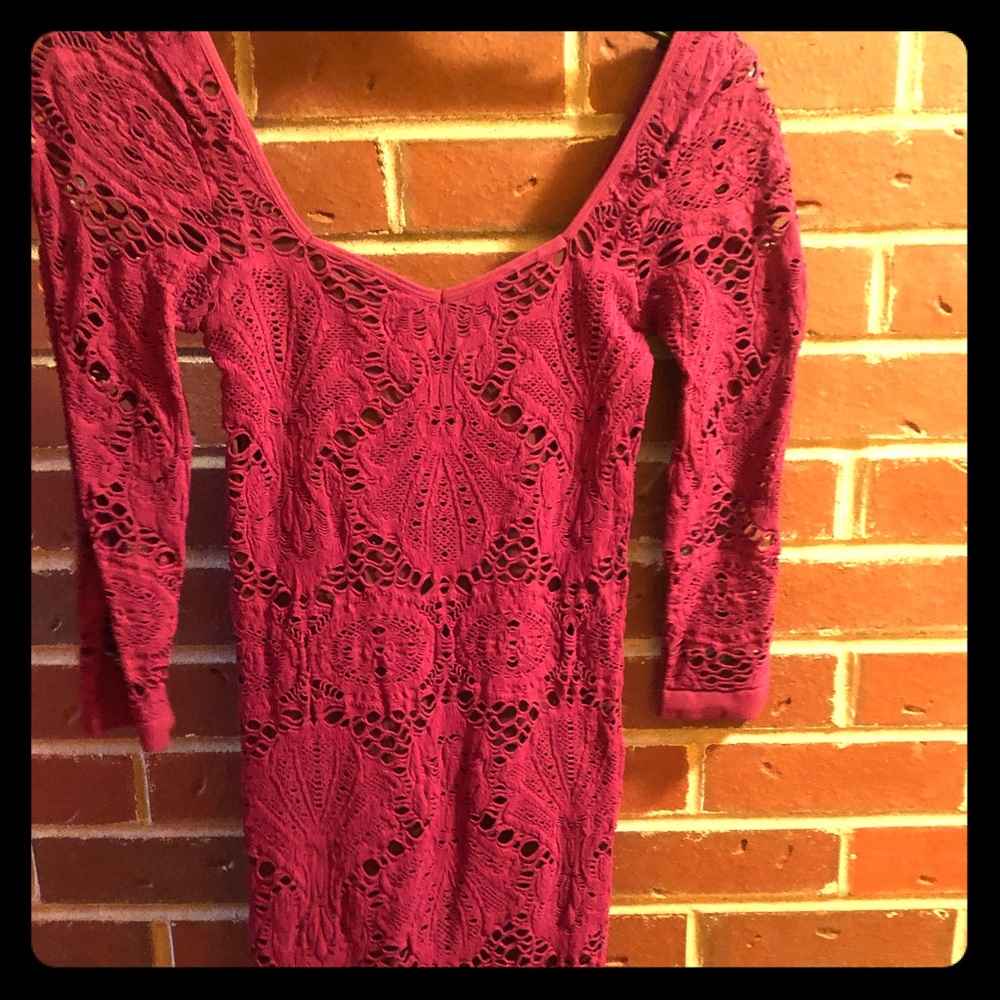 Free People Maroon Lace dress